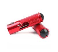 DIQXLGS Accessori Universali Per Moto CNC Alluminio Poggiapiedi Pieghevoli Pedane Posteriori Scooter Fuoristrada (ROSSO)