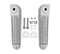 DIQXLGS Anteriore Posteriore Poggiapiedi Moto Poggiapiedi Racing Pilota Passeggero Pedale Alluminio Per YAMAHA YZF-R1 R1 LE R1M R1S YZF-R6(Argento,Pedana posteriore)