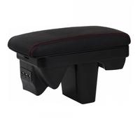 DIQXLGS Box Bracciolo Per C&hevrolet Per Cavalier 2015-2019 Contenitore Centrale Per Oggetti Con Portabicchieri E Posacenere Interfaccia USB(Black red line)