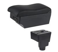 DIQXLGS Bracciolo Auto Per F&ord Per Ecosport 2013 2014 2015 2016 2017 Console Centrale Scatola Di Stoccaggio Doppio Strato USB(E2 Linea Nera)