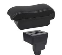 DIQXLGS Bracciolo Auto Per F&ord Per Ecosport 2013 2014 2015 2016 2017 Console Centrale Scatola Di Stoccaggio Doppio Strato USB(B2 Linea Bianca)