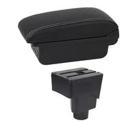 DIQXLGS Bracciolo Auto Per F&ord Per Ecosport 2013 2014 2015 2016 2017 Console Centrale Scatola Di Stoccaggio Doppio Strato USB(C1 Linea Bianca)