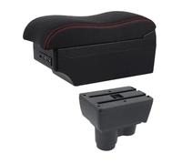 DIQXLGS Bracciolo Auto Per R&enault Per Duster Per Dacia Per Duster 2019-2023 Parti Di Retrofit Bracciolo Vanetto Di Stoccaggio Doppio Strato USB(E2 Linea Rossa)