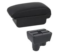 DIQXLGS Bracciolo Auto Per R&enault Per Duster Per Dacia Per Duster 2019-2023 Parti Di Retrofit Bracciolo Vanetto Di Stoccaggio Doppio Strato USB(C1 Linea nera)