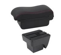 DIQXLGS Bracciolo Auto Per SEAT Per ARONA Retrofit Doppio Strato Box USB Accessori Auto(A1 Nero rosso SENZA USB)