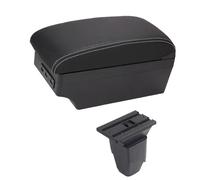 DIQXLGS Cabrio Portabraccio Bracciolo Centrale Scatola Di Stoccaggio Console Accessori Con Portabicchieri Porta USB Per Peugeot 206 207 CC(B-Black white line)