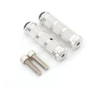 DIQXLGS CNC Alluminio Motocicletta Corsa Bicicletta Poggiapiedi Pedali Pedale Universale Per Motociclette 8MM(Argento)