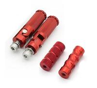DIQXLGS Motorcycle Poggiapiedi Pieghevoli Poggiapiedi Pedane Pedali Set Accessori Motociclo Per Universal(ROSSO,IMPOSTATO)