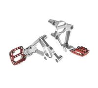 DIQXLGS Pedalino Posteriore Moto Lega Alluminio Poggiapiedi Ripiegabile Passeggero Per XADV X-adv 750 XADV750 2018 2019 2020(Silver Red)