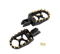 DIQXLGS Pedane Larghe Moto Poggiapiedi Pilota Passeggero Anteriore Posteriore CNC Per Harley Per Softail Fat Bob Per Breakout Per Street Bob(Gold Black Front)