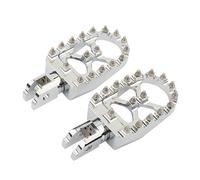 DIQXLGS Pedane MX Larghe Moto Pedane Anteriore Posteriore CNC Per Harley Per Softail Fat Bob Per Breakout Per Street Bob(Chrome Front 1)