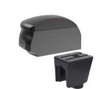DIQXLGS Per C&hevrolet Per Aveo T200 T250 T255 Portabevande Centrale Bracciolo Centrale Scatola Di Stoccaggio Con USB(A1 Black Red single)