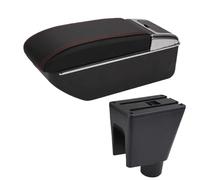 DIQXLGS Per C&hevrolet Per Spark 3 Portabreve Bracciolo Per Spark III Per Aveo T200 Scatola Di Riporlo Console Decorazione Accessori Auto(D1 Nero rosso Nessuna USB)