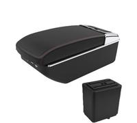 DIQXLGS Per Citroën Per Berlingo Scatola Bracciolo Auto Retrofit Scatola Di Archiviazione Accessori Auto(A1 Nero rosso 7USB)