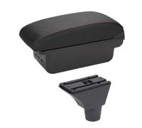 DIQXLGS Per Civic Ep3 Bracciolo Vanportaoggetti Centrale Contenuto Riposto Scatola Di Immagazzinaggio Bracciolo Con Portabicchiere Interfaccia USB(B1 Nero rosso 3USB)