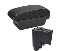 DIQXLGS Per Daihatsu Per Sirion Bracciolo Per Materia 2007-2015 Bracciolo Auto Scatola Centrale Conserva Contenuto Scatola Di Archiviazione Braccio(B3 Nero bianco 3USB)