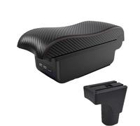 DIQXLGS Per Datsun GO Per GO Plus Bracciolo Centrale Auto Universale Scatola Di Archiviazione Con Interfaccia USB Accessori Interni Auto(B1 Nero rosso 3USB)