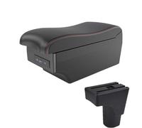 DIQXLGS Per Datsun GO Per GO Plus Bracciolo Centrale Auto Universale Scatola Di Archiviazione Con Interfaccia USB Accessori Interni Auto(A1 Nero rosso 7USB)
