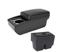 DIQXLGS Per F&ord Per Fiesta Portabracciolo Per F&ord Per Fiesta MK7 Bracciolo Auto 2009-2017 Scatola Di Archiviazione Bracciolo Centrale(Linea nera A2 Nessuna USB)