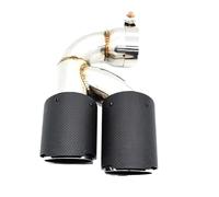 DIQXLGS Per F20 120i Serie 1 In Acciaio Inox Doppio Ugello Per Terminale Di Scarico Accessori Auto 1 Terminale Di Scarico Doppio(Trama in fibra di carbonio)