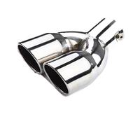 DIQXLGS Per Great Wall Per Haval Per DARGO Tubo Di Scarico Di Grande Diametro Silenziatore Coda Decorazione Tubo Di Scarico Tubi Di Scarico(Argento,Bocca rotonda)