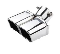 DIQXLGS Per Great Wall Per Haval Per DARGO Tubo Di Scarico Di Grande Diametro Silenziatore Coda Decorazione Tubo Di Scarico Tubi Di Scarico(Argento,Bocca quadrata)