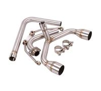 DIQXLGS Per GROM MSX125 MSX 125 Terminale Di Scarico Doppio Slip-On Per Moto Escape Moto Tube Silenziatore Modificato Attacco Anteriore Raccordo Intermedio(Argento)