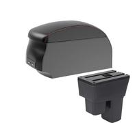 DIQXLGS Per Jazz Armrest Per Fit Per Jazz 2 Bracciolo Auto 2008 2009 2010 2011 2012 2013 Portabraccioli Box Auto Accessori(A1 Black Red single)