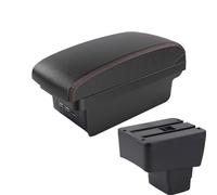 DIQXLGS Per Mazda 2 III (DJ) 2014-2024 Auto Bracciolo Portaoggetti Scatola Di Archiviazione Interno Bracciolo Portaoggetti Centrale(B1 Nero rosso 3USB)