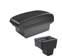 DIQXLGS Per Mazda CX-3 Retrofit Bracciolo Per Mazda 2 Versione Skyactiv Per Cx3 CX-3 2018-2020 Scatola Di Stivaggio Bracciolo Auto Con USB Ricarica(B1 Nero rosso 3USB)