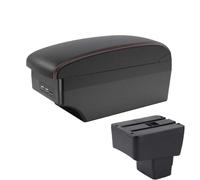 DIQXLGS Per Mazda CX-3 Retrofit Bracciolo Per Mazda 2 Versione Skyactiv Per Cx3 CX-3 2018-2020 Scatola Di Stivaggio Bracciolo Auto Con USB Ricarica(A1 Nero rosso 7USB)