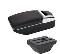 DIQXLGS Per MG Per ZS Bracciolo Auto Scatola Portogiochi Centrale Accessori Auto Interno Kit Retrofit Con USB E Portabicchieri(A1 Nero rosso SENZA USB)