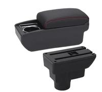 DIQXLGS Per Opel Per Corsa Per Corsa D Scatola Bracciolo Auto Scatola Di Stoccaggio Portabicchieri Pezzi Di Retrofitting Interni Accessori Auto(C1 Nero rosso NO USB)