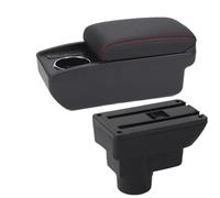 DIQXLGS Per Opel Per Corsa Per Corsa D Scatola Bracciolo Auto Scatola Di Stoccaggio Portabicchieri Pezzi Di Retrofitting Interni Accessori Auto(B1 Nero rosso 6USB)