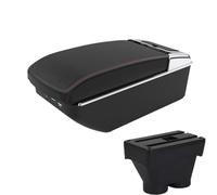 DIQXLGS Per Peugeot 208 2012-2018 Portabraccioli Centrale Scatola Di Archiviazione Accessori Auto Pezzi Di Retrofit Supporto Auto Portacenere(A1 Nero rosso 7USB)