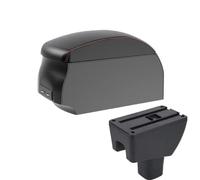 DIQXLGS Per Toyota Per Agya Per Wigo Vanetto Bracciolo Parti Retrofit Console Centrale Con Interfaccia USB Portabicchieri(A1 Black Red single)