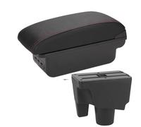 DIQXLGS Per Toyota Per Aqua Per Prius C Auto Bracciolo Scatola Di Stoccaggio Parti Di Retrofit Accessori Interni Auto(B1 Nero rosso 3USB)