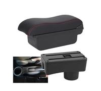 DIQXLGS Per Toyota Per Aygo X Scatola Bracciolo Per Aygo Bracciolo Auto Scatola Riporlo Interni Parti Retrofit Accessori Auto(C1 Nero rosso NO USB)