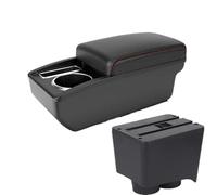 DIQXLGS Per VW Per Polo 9N 3 2002-2009 Bracciolo Centrale Auto Ricambi Retrofit Scatola Di Archiviazione Interfaccia USB(A1 Nero rosso SENZA USB)