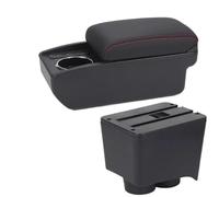 DIQXLGS Per VW Per Polo Bracciolo Per VW Per Polo 9N 3 2002 2003 2004 2005 2006 2007 2008 2009 Bracciolo Auto Scatola Di Archiviazione(B1 Nero rosso 6USB)