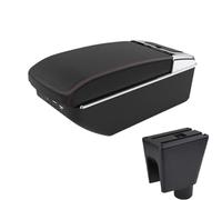 DIQXLGS Per VW Per POLO Bracciolo Per VW Per POLO Mk5 6R Per Vento 2012-2018 Bracciolo Auto Parti Interne Scatola Di Archiviazione(A1 Nero rosso 7USB)