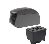 DIQXLGS Per VW Per Polo Per Polo 9N 3 2002-2009 Scatola Bracciolo Auto Pezzi Di Retrofit Scatola Di Immagazzinamento Accessori Interni Auto(A1 Black Red single)