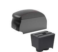 DIQXLGS Per VW Per Polo Per Polo 9N 3 2002-2009 Scatola Bracciolo Auto Pezzi Di Retrofit Scatola Di Immagazzinamento Accessori Interni Auto(B1 Black Red double)