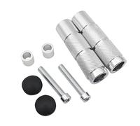 DIQXLGS Poggiapiedi Universale Per Moto ATV Bici CNC Scooter Dirt Bike Alluminio M8 Pedane Pedali(Argento)