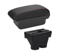 DIQXLGS Scatola Bracciolo Portariviste Accessori Auto Pezzi Di Retrofit Dettagli Interni Porta Auto Portacenere Per Peugeot 208 2012-2018(B1 Nero rosso 3USB)