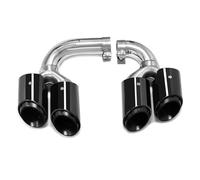 DIQXLGS Terminale Di Scarico A Tre Strati E Quattro Quadranti Per Porsche Per Cayenne 9Y0 3.0T 2018-2024 Per Motori Ibridi A Benzina Ugelli Sistema Di Scarico(NERO,Hybrid)