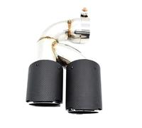 DIQXLGS Terminale Di Scarico Doppio Per F20 118i Serie 1 In Acciaio Inossidabile E Fibra Di Carbonio Terminale Di Scarico Accessori Per Auto(Trama in fibra di carbonio)