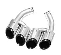 DIQXLGS Terminale Di Scarico In Acciaio Inox Per Cayenne 2015 2016 2017 Marmitta Sistema Di Scarico Ugello Terminale(Argento)