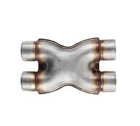 DIQXLGS Terminale Di Scarico Universale A X Ingresso/uscita Da 2.5"/3" Doppio Crossover In Acciaio Inox Da Saldare(3.inches)