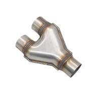 DIQXLGS Terminali Di Scarico Universali Per Auto A Y A Doppia Uscita In Acciaio Inox 409 A 3 Vie 51MM 57MM 63MM 76MM(76MM)